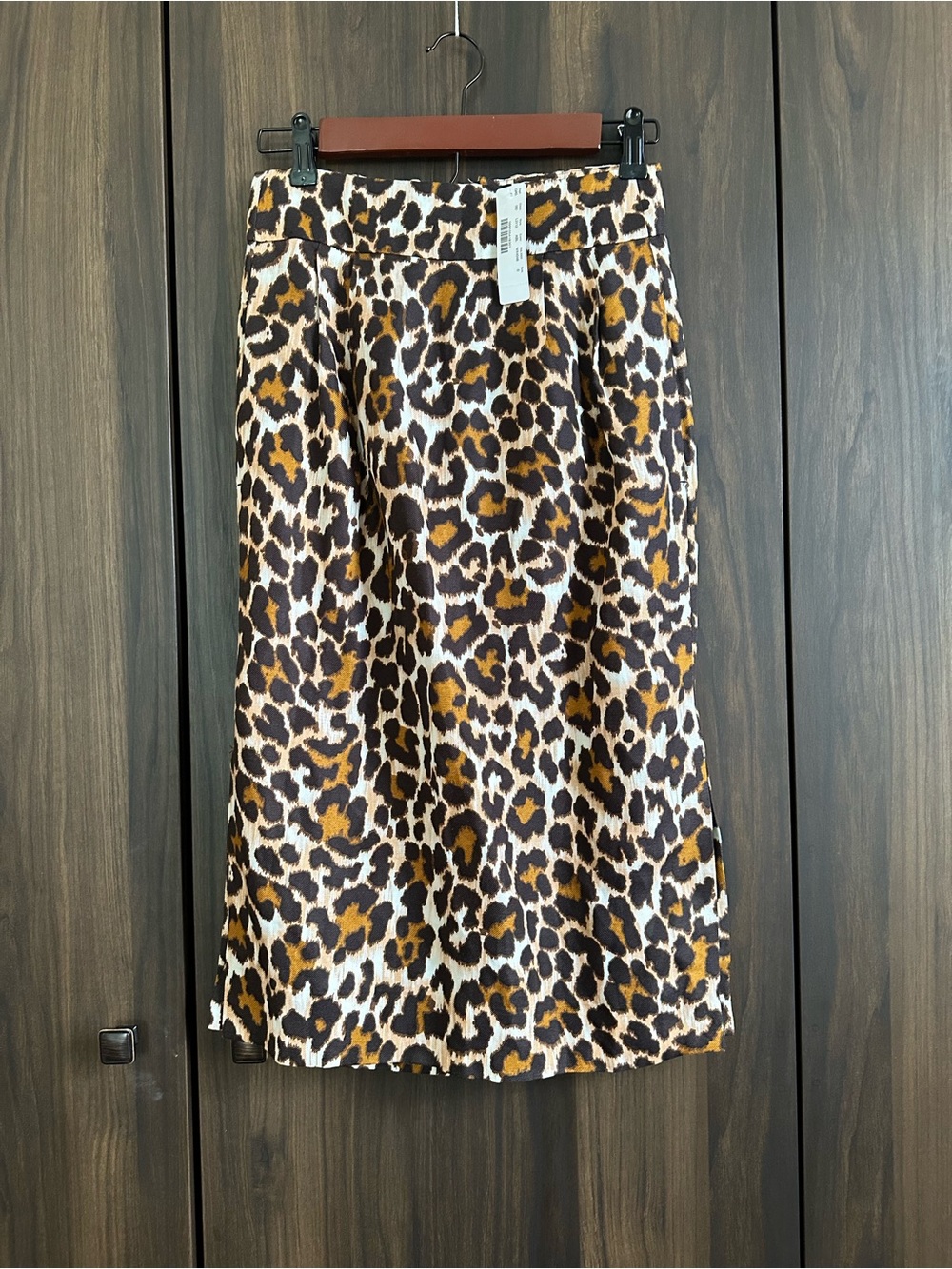 NWT J. Crew Leopard Print Midi Skirt in Brown and Black Size 0 ( With pockets )